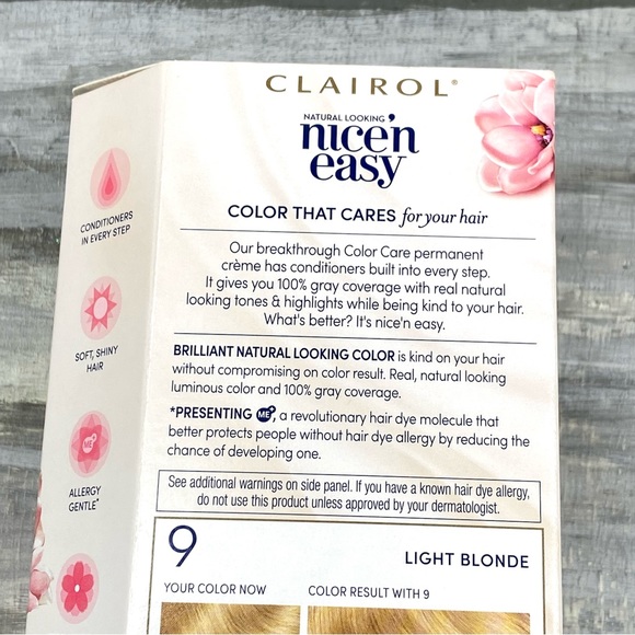 NWT Clairol Nice ‘n Easy 9 Light Blonde Permanent Hair Color Gray Coverage NIB - Picture 6 of 10
